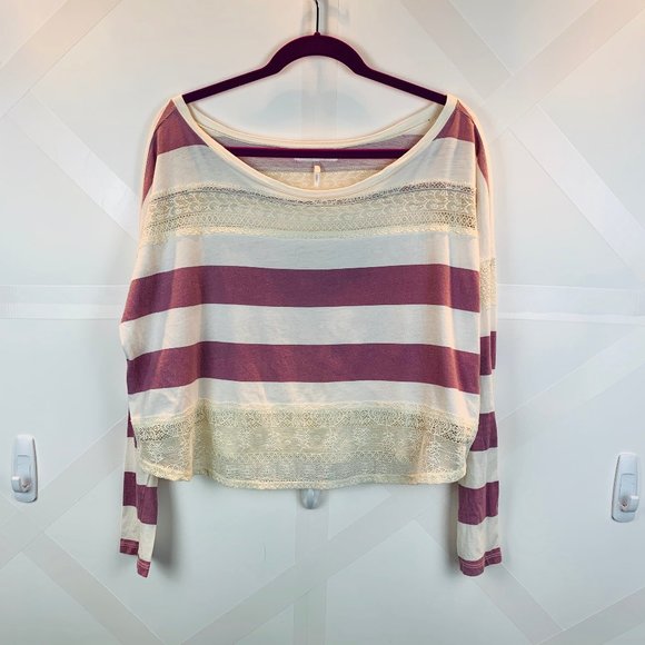 Kirra Striped Jersey with Lace Embellishment - Picture 1 of 8